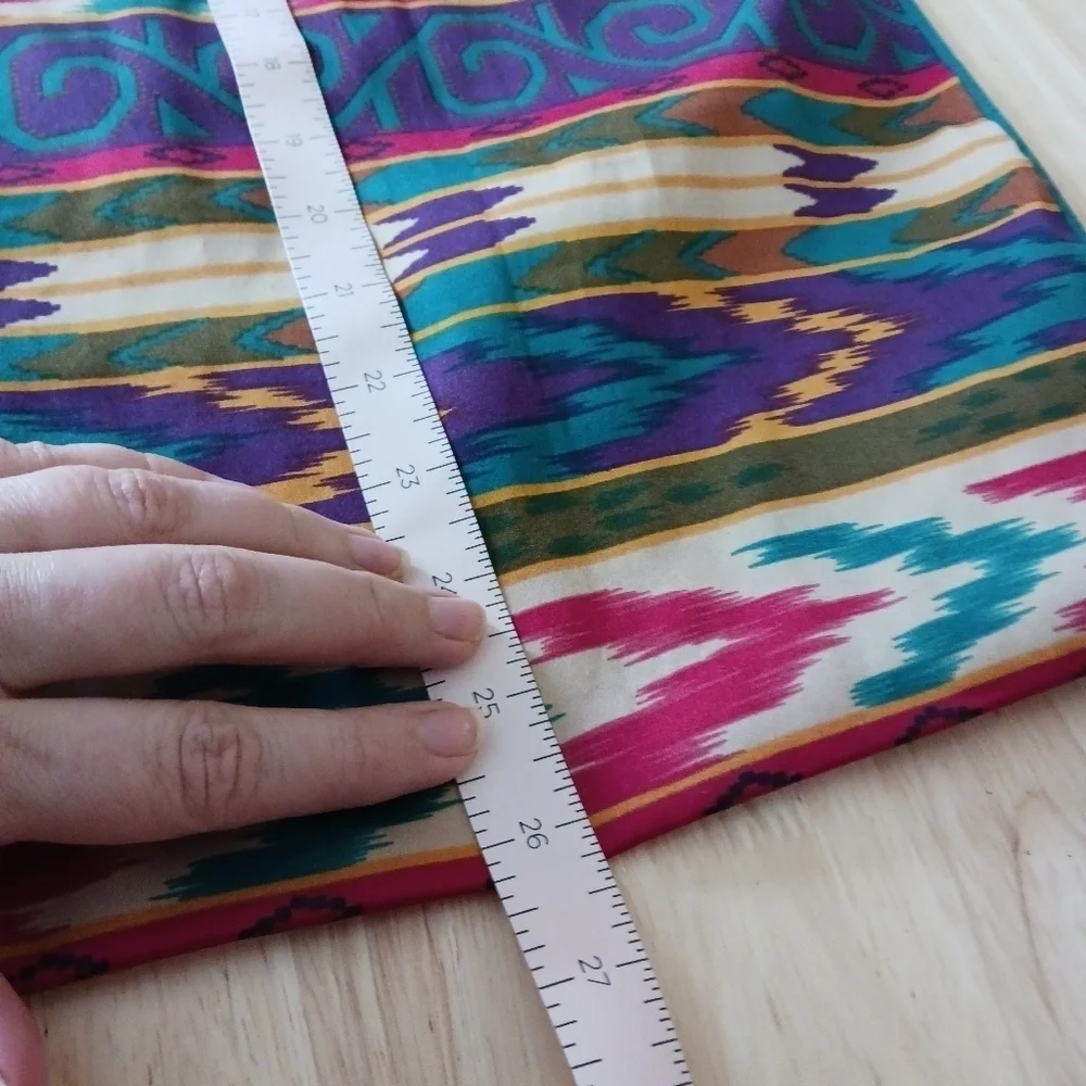 Vintage 90s South Western jewel tone aztec Print Scarf 52